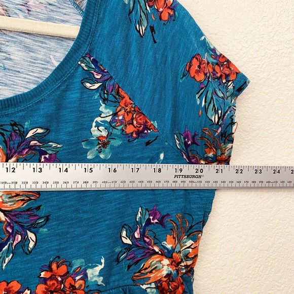 Torrid Shirt Womens Size 1X Floral Teal Peplum Cropped - Picture 4 of 9